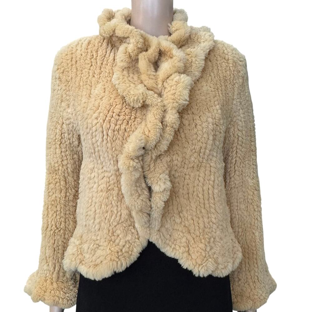 Ferragamo Shearling Ruffle Jacket - image 1